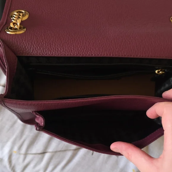 Karl Lagerfeld Plum Shoulder Bag with Gold Chain - Picture 8 of 16